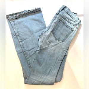 High washed bell bottom jeans